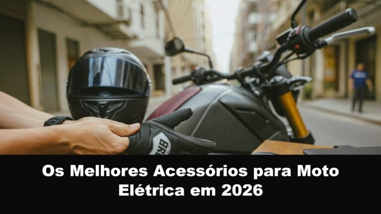Acessórios para moto elétrica: capacete, luvas e trava de disco
