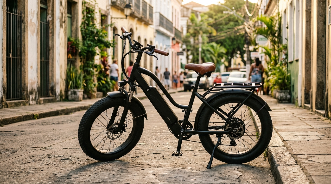 bicicleta elétrica 1000w em rua urbana, sem CNH