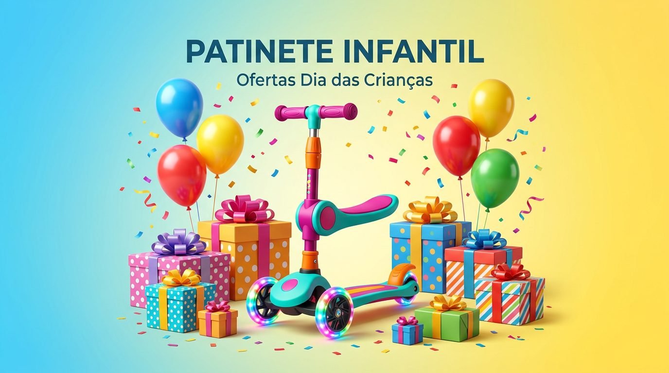 Patinete infantil com rodas de LED e presentes: ofertas para o Dia das Crianças